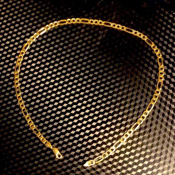 14k 16inch long Figaro chain bracelet/necklace